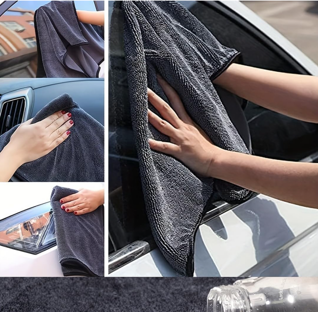 Mikrofiber Süper Emici 50x 70 cm Araç Kurulama Bezi Süper Emici Kalın Fil Özellikli Oto Kurulama Temizlik Ve Uygulama Havlusu (Gri)